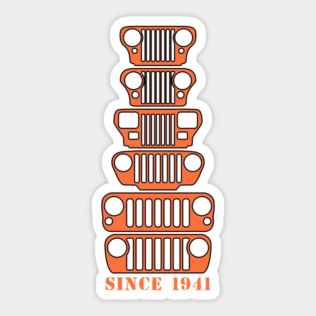 Jeep Grills Orange Logo Sticker by Caloosa Jeepers 